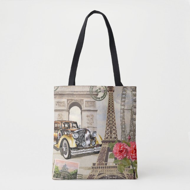 Bolso De Tela Afiche de la época de París. (Anverso)