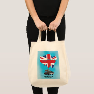 Bolso De Tela Afiche de viaje con mapa ilustrado de Londres