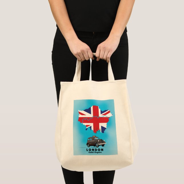 Bolso De Tela Afiche de viaje con mapa ilustrado de Londres (Anverso (producto))