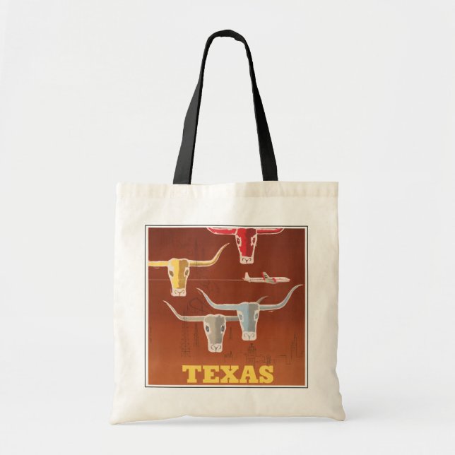 Bolso De Tela Afiche De Viaje De American Airlines A Texas (Frente)