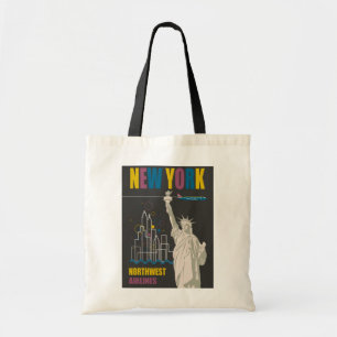 Bolso De Tela Afiche de viaje de la Estatua de la Libertad de Nu