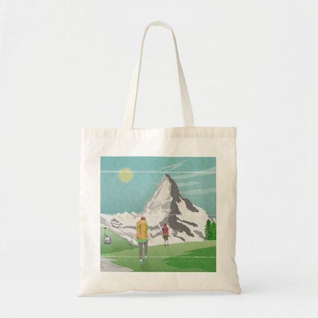 Bolso De Tela afiche de viaje de matterhorn Suiza (Frente)