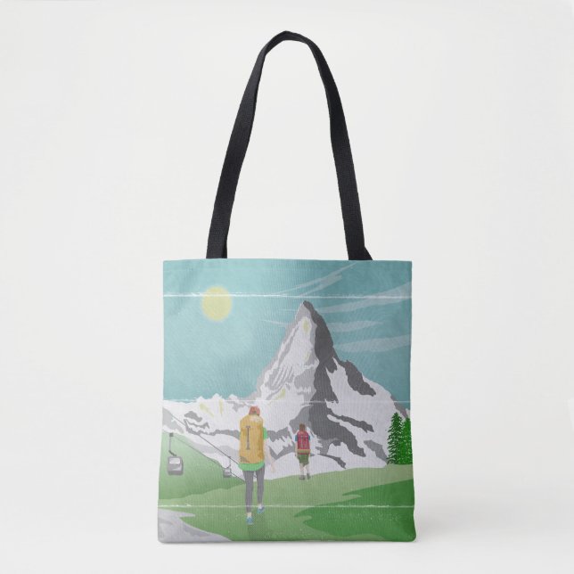 Bolso De Tela afiche de viaje de matterhorn Suiza (Anverso)