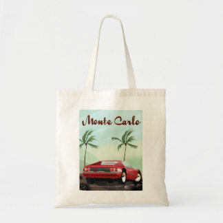 Bolso De Tela Afiche de viaje en coche deportivo de Montecarlo