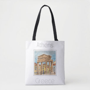 Bolso De Tela Afiche de viaje para Atenas Grecia