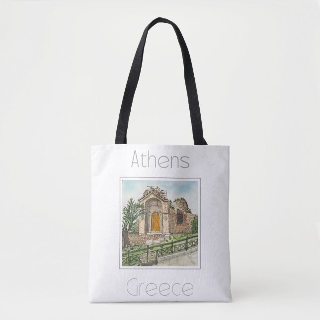 Bolso De Tela Afiche de viaje para Atenas Grecia (Anverso)
