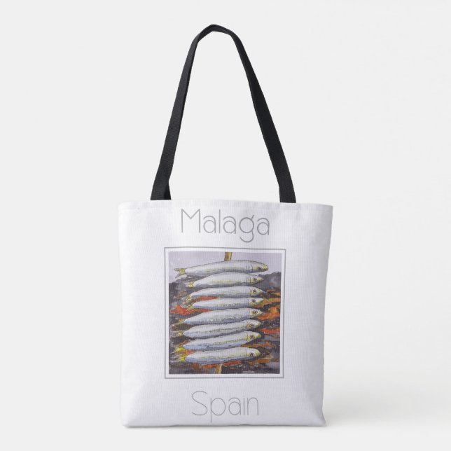 Bolso De Tela Afiche de viaje para Málaga España (Reverso)