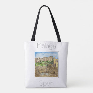 Bolso De Tela Afiche de viaje para Málaga España