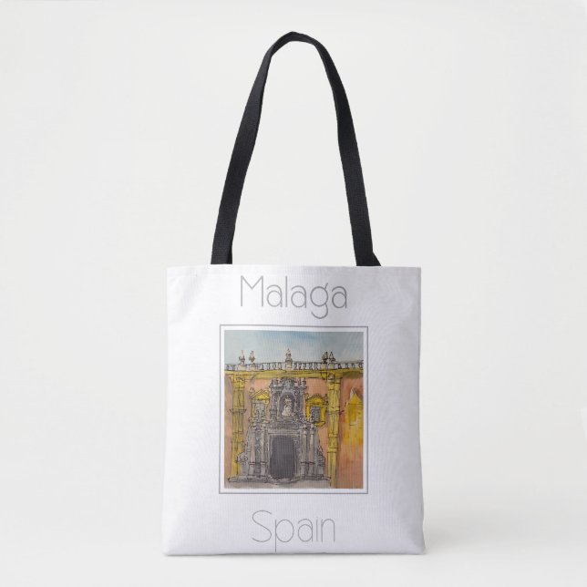 Bolso De Tela Afiche de viaje para Málaga España (Anverso)