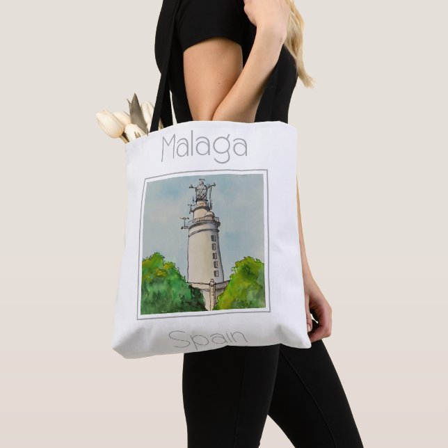 Bolso De Tela Afiche de viaje para Málaga España (Detalle)