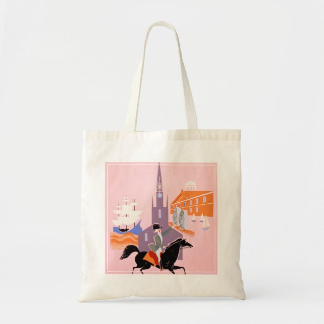Bolso De Tela Afiche De Viajes De Allegheny Airlines A Boston (Frente)