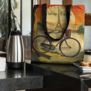 Bolso De Tela Afiche de viajes en bicicleta, personalizable de P