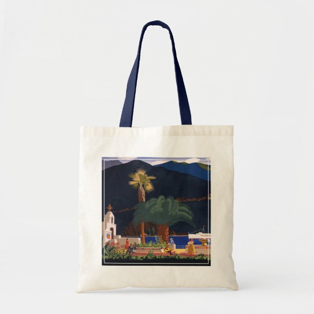 Bolso De Tela Afiche de viajes - Isla Santa Catalina, California (Frente)