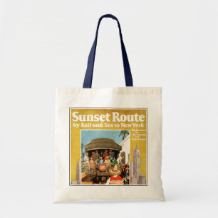 Bolso De Tela Afiche De Viajes Para La Ruta Del Atardecer Por Fe