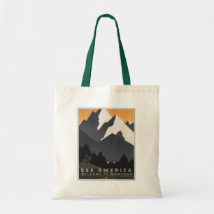 Bolso De Tela Afiche Vintage Que Promueve Viajes A Montana.
