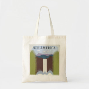 Bolso De Tela Afiche Vintage Que Promueve Viajes A Parques Nacio