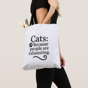 Bolso De Tela Aficionado Gato Introvertido Divertido