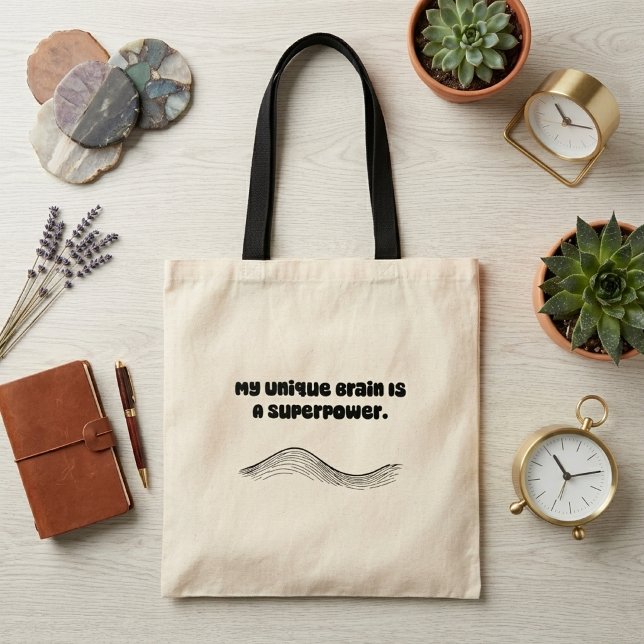 Bolso De Tela Afirmación de la Neurodiversidad del Superpoder Ce (Subido por el creador)