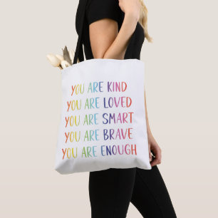 Bolso De Tela Afirmaciones Divertidas y Positivas del Arcoíris:
