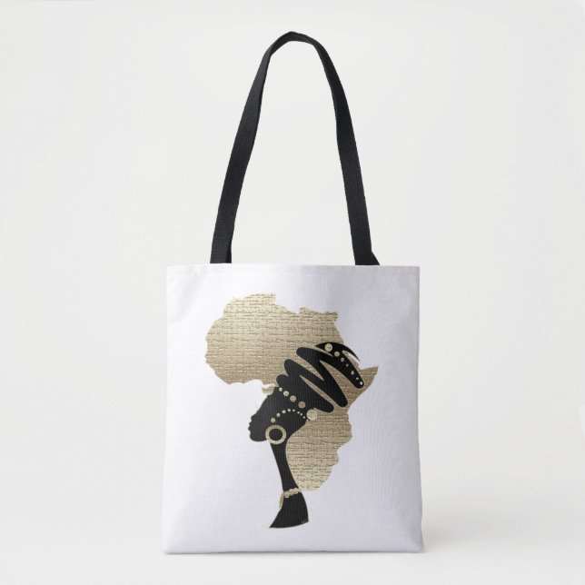 Bolso De Tela África en oro (Anverso)