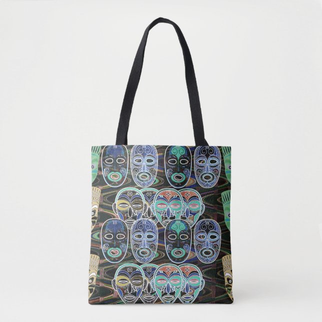Bolso De Tela African Masks V1 (Anverso)