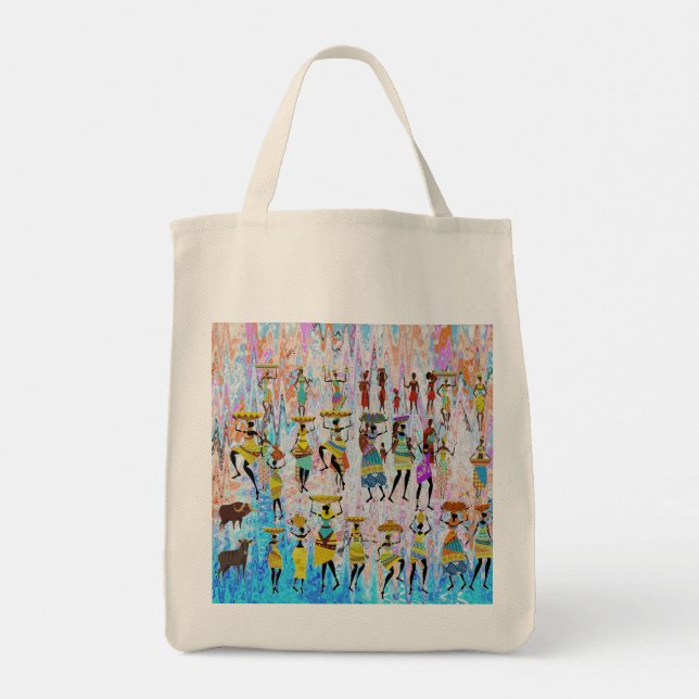 Bolso De Tela African Village (Reverso)