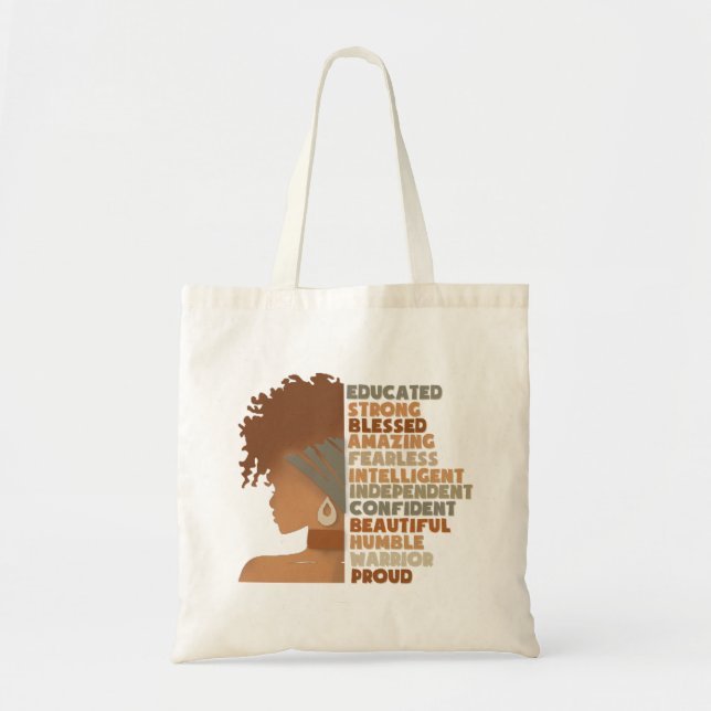Bolso De Tela Afro Chica de la mujer negra (Frente)