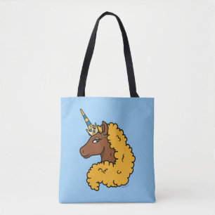 Bolso De Tela Afro Unicornio amarillo