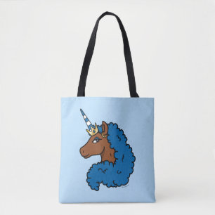 Bolso De Tela Afro unicornio azul