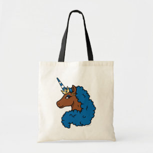 Bolso De Tela Afro unicornio azul