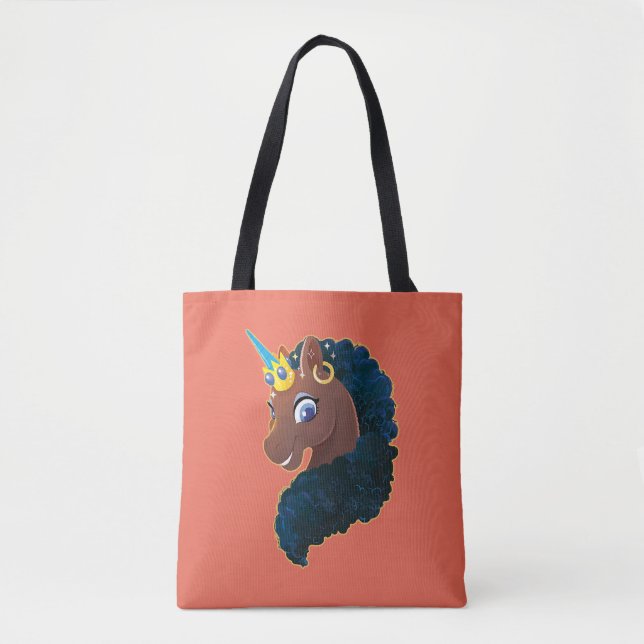 Bolso De Tela Afro Unicornio | Magico (Anverso)