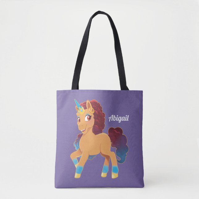 Bolso De Tela Afro Unicornio | Pranza Divina (Anverso)
