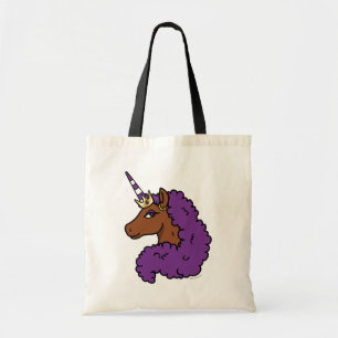 Bolso De Tela Afro Unicornio púrpura