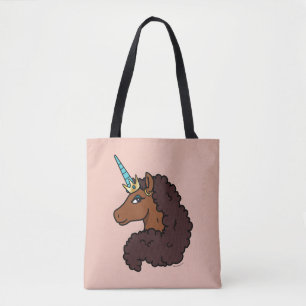 Bolso De Tela Afro Unicornio   Único