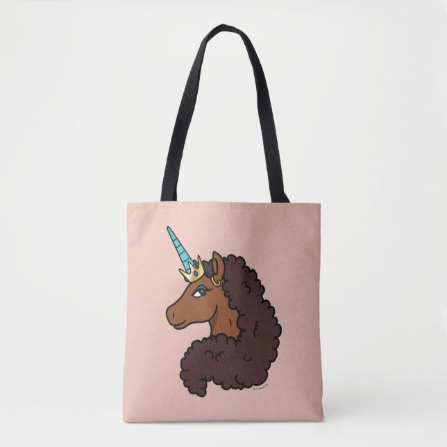 Bolso De Tela Afro Unicornio | Único (Anverso)