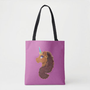 Bolso De Tela Afro Unicornio   Único