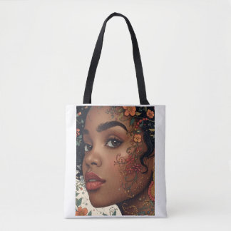 Bolso De Tela Afrocentric Floral Portrait Tote | Serenity Noire