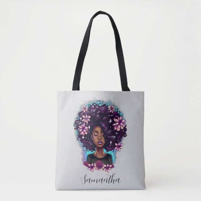 Bolso De Tela Afromujer floral esparkling (Anverso)