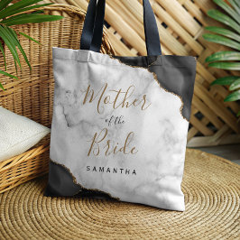 Bolso De Tela Ágata de mármol negro Madre de la Novia