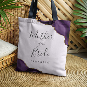 Bolso De Tela Ágata Dorada Púrpura Lila Madre de la Novia