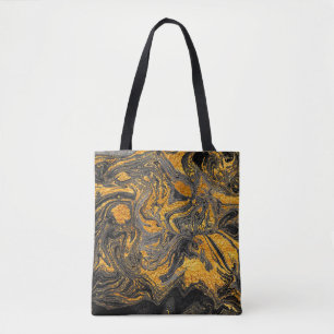 Bolso De Tela Agate Crystal. Suminagashi futurista moderno. Swir