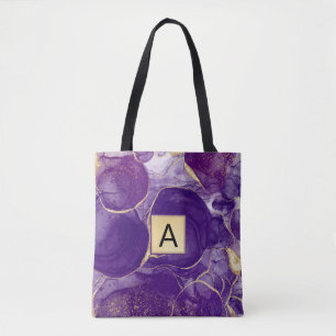 Bolso De Tela Agate Purpurina de oro morado