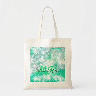 Bolso De Tela Agate verde azulado turquesa aqua monograma añadir