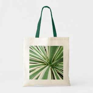 Bolso De Tela Agave Plant Green y White Strike