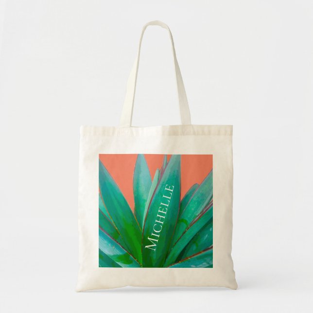 Bolso De Tela Agave verde botánico del desierto exitoso (Frente)
