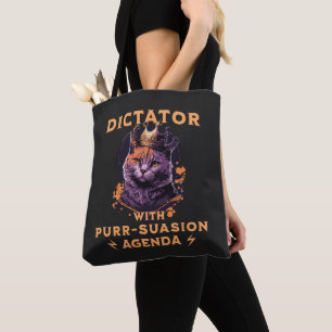 Bolso De Tela Agenda de Purrsuasion Gato Rey Divertido