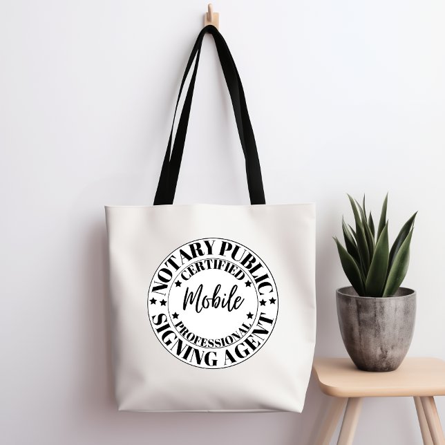 Bolso De Tela Agente de firma pública de notario móvil Tote Bag (Subido por el creador)