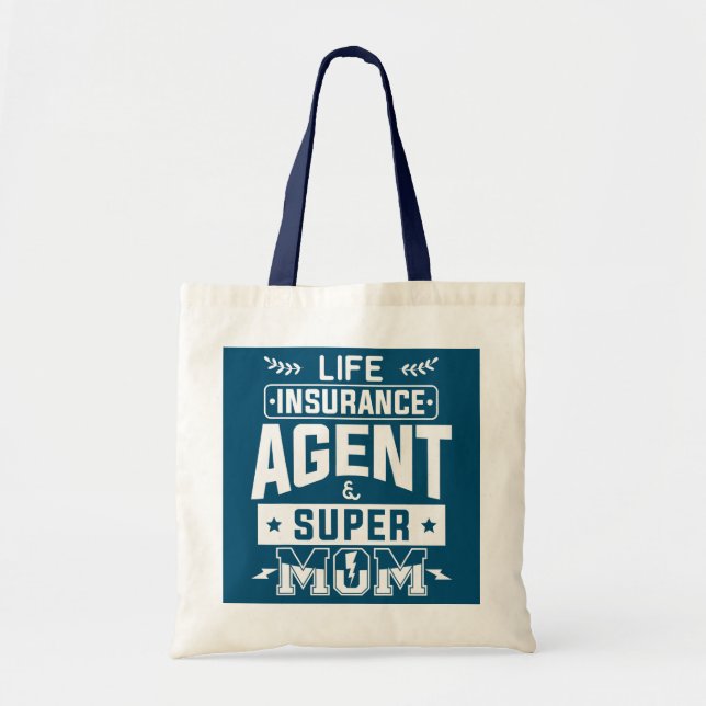 Bolso De Tela Agente De Seguros De Vida Y Actuario De Supermamá (Frente)