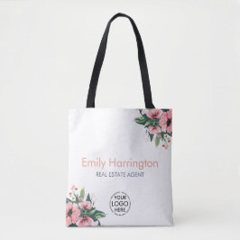 Bolso De Tela Agente Inmobiliario Blush Bloom Gray