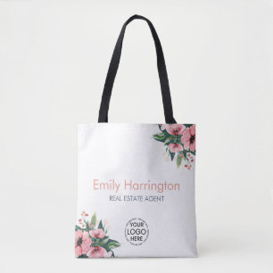 Bolso De Tela Agente Inmobiliario Blush Bloom Gray